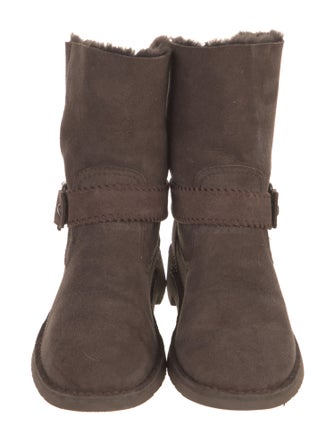 UGG Suede Fur Trim Moto Boots