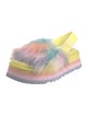 UGG Fur Colorblock Pattern Slingback Sandals