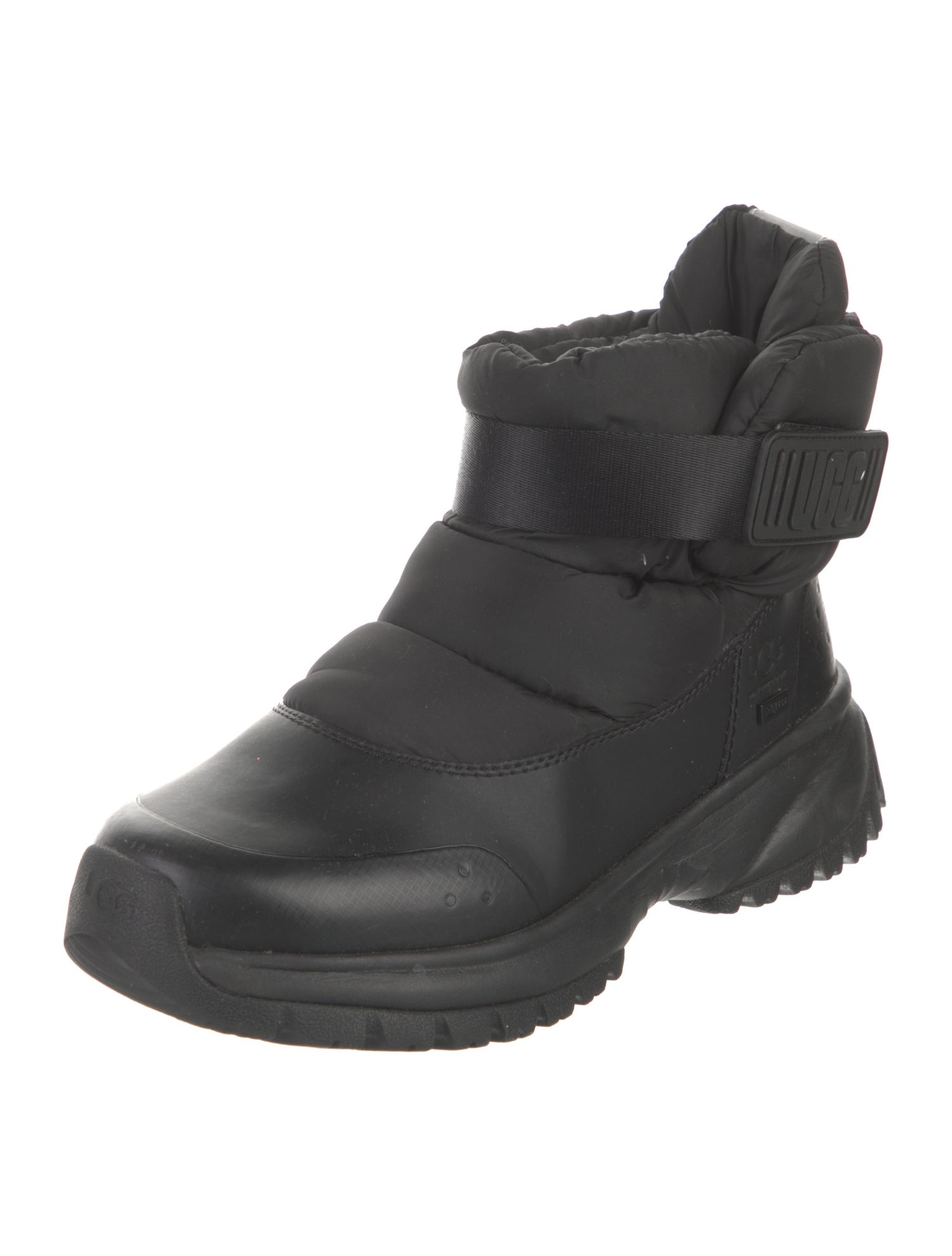 UGG Leather Embroidered Accent Combat Boots