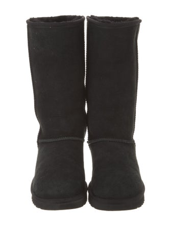 UGG Suede Fur Trim Boots