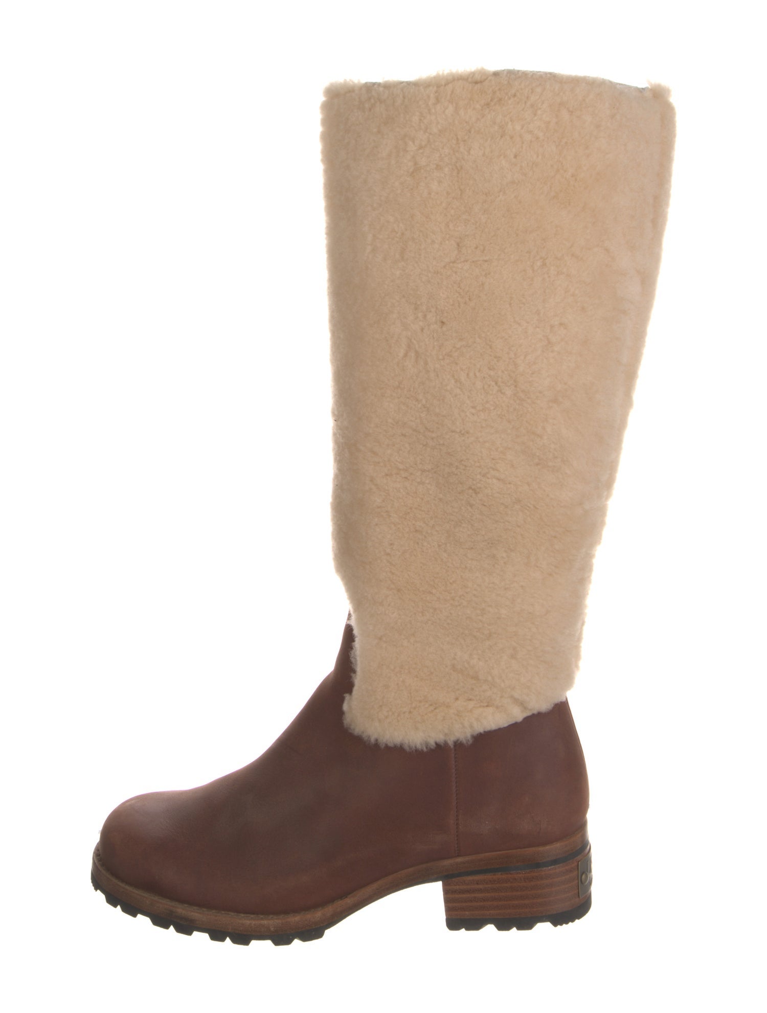 UGG Leather Fur Trim Riding Boots