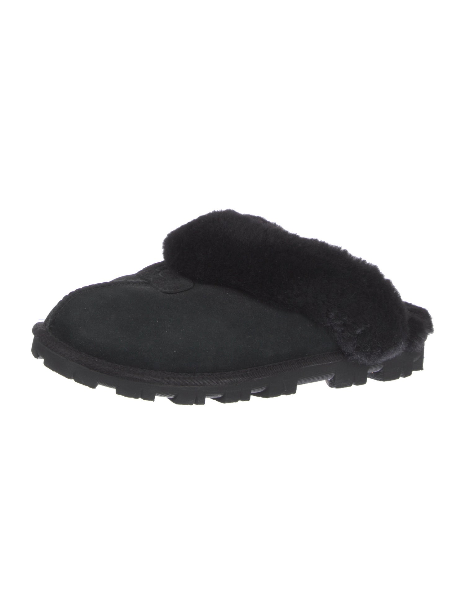 UGG Suede Fur Trim Mules