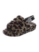 UGG Fur Animal Print Slingback Sandals