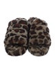 UGG Fur Animal Print Slingback Sandals