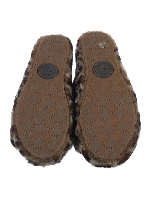 UGG Fur Animal Print Slingback Sandals