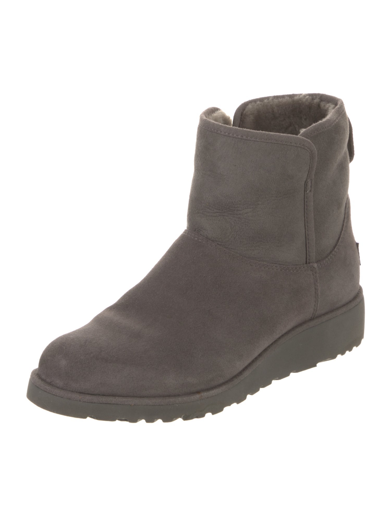 UGG Suede Fur Trim Boots
