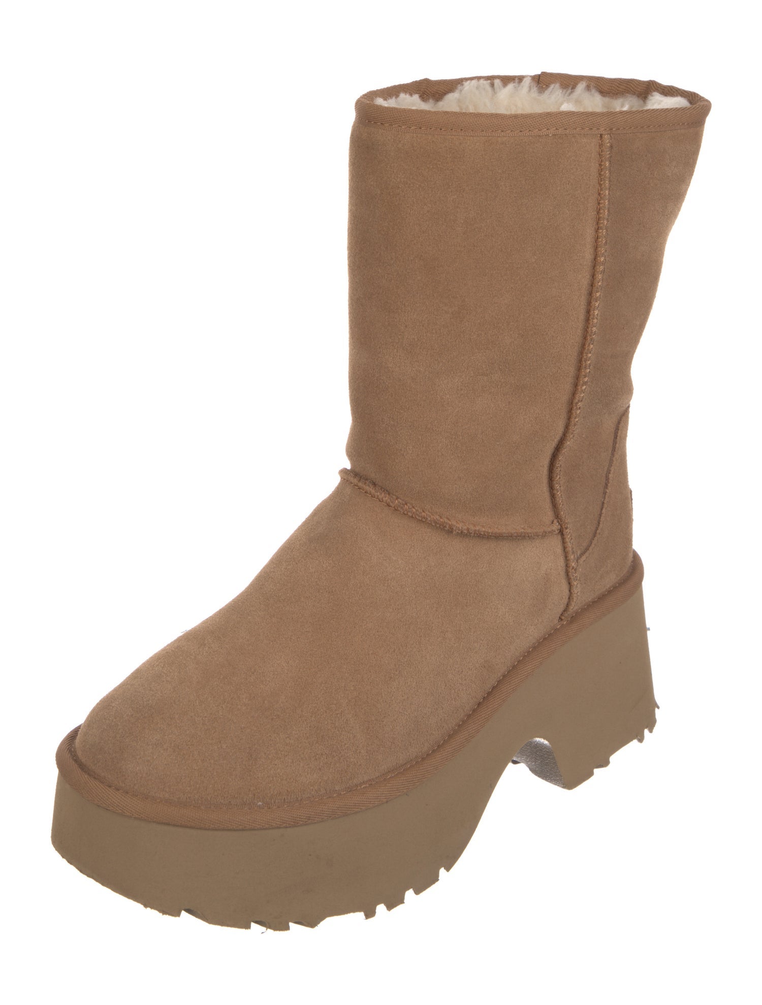 UGG Suede Fur Trim Boots