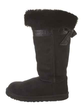 UGG Suede Leather Trim Embellishment Boots