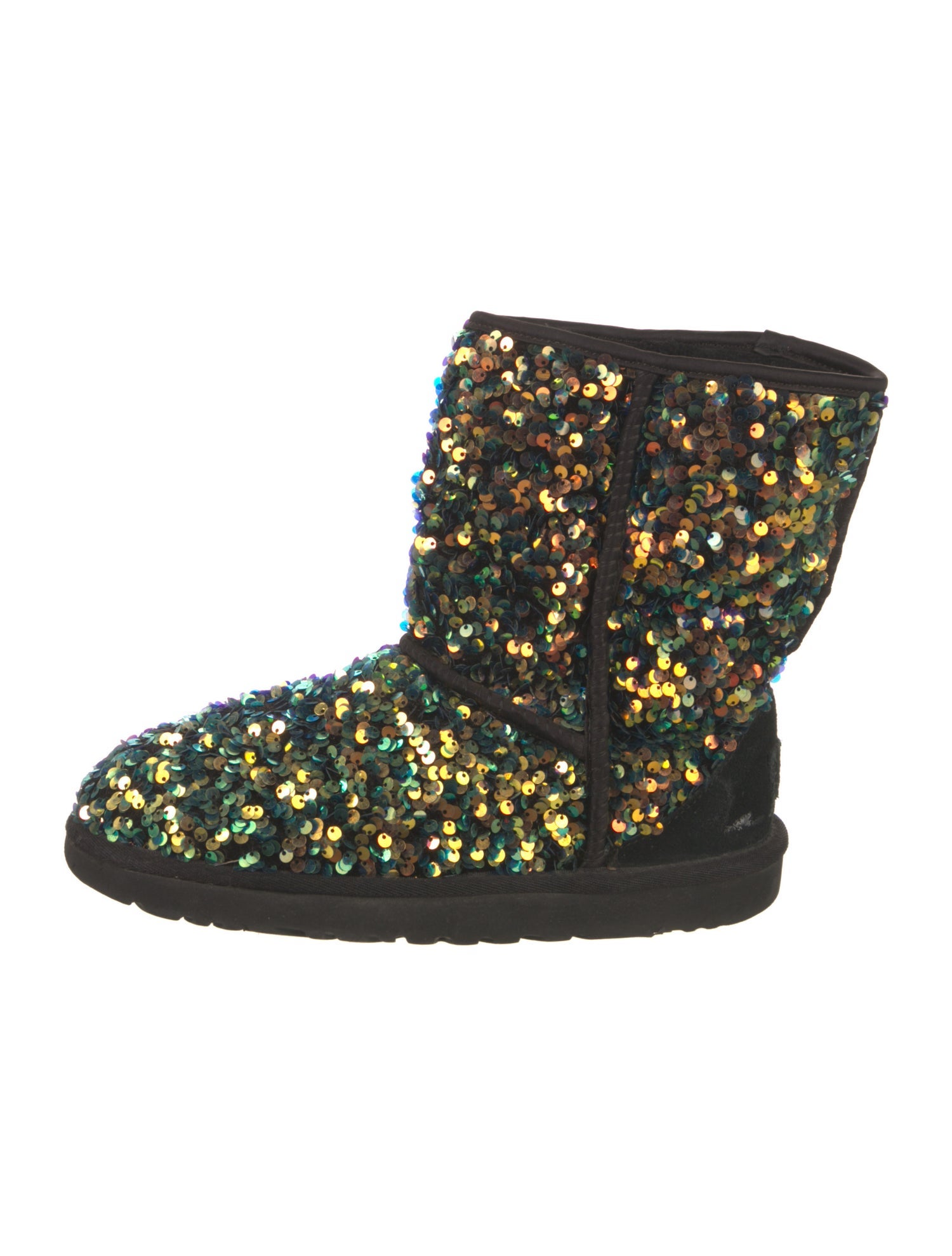 UGG Sequins Colorblock Pattern Lace-Up Boots