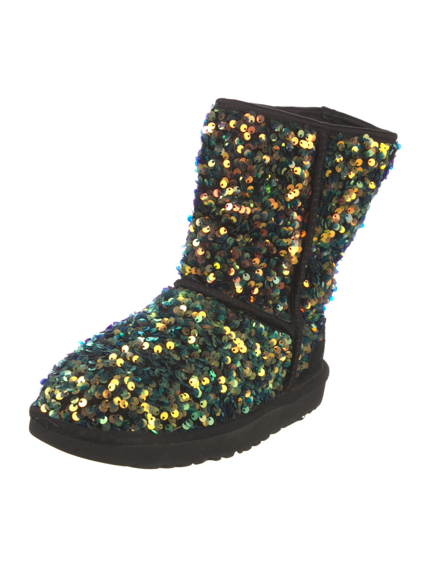 UGG Sequins Colorblock Pattern Lace-Up Boots