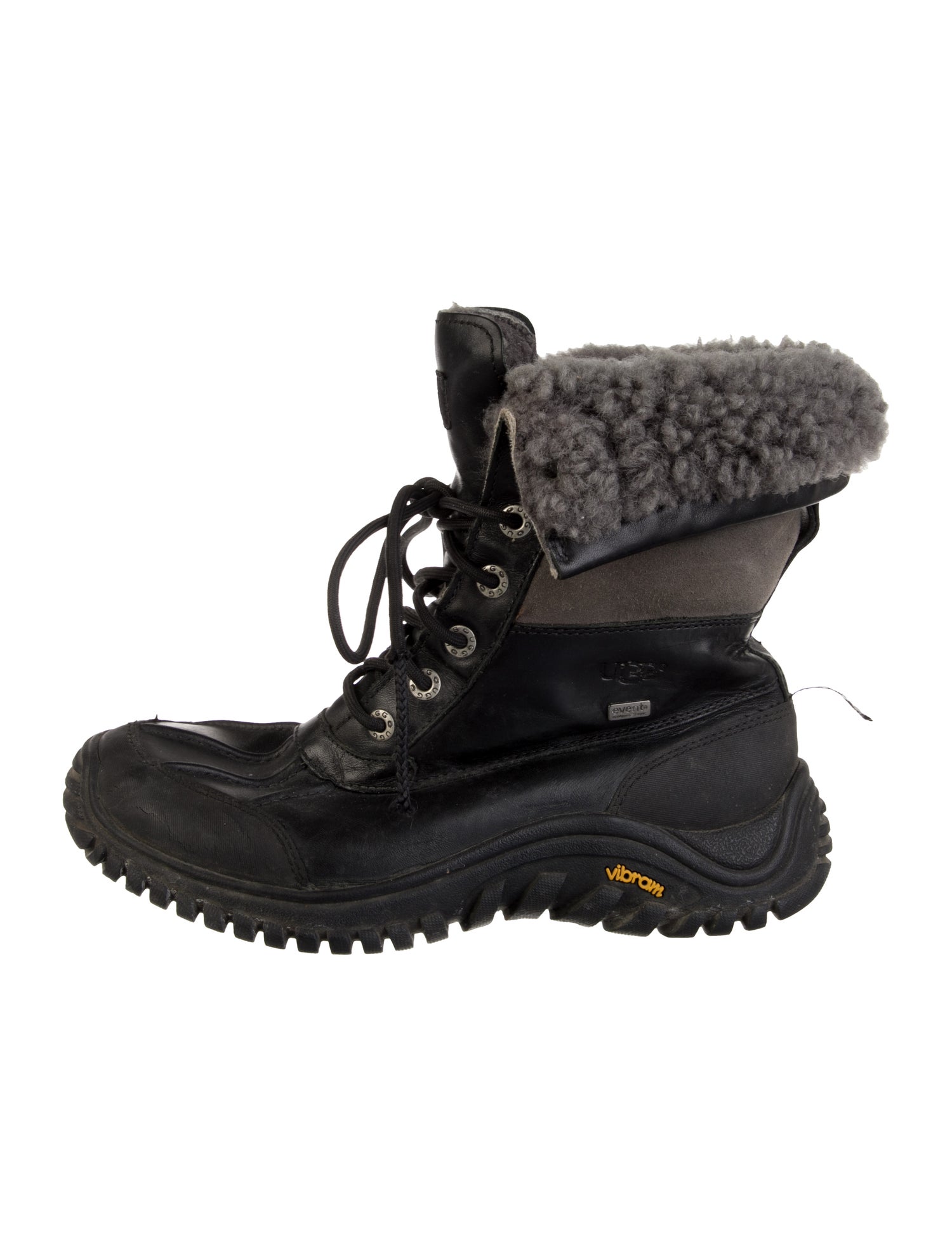 UGG Leather Fur Trim Combat Boots