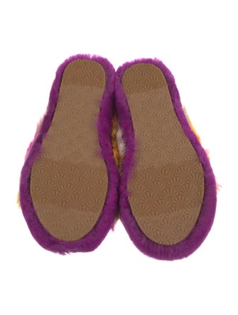 UGG Shearling Colorblock Pattern Slingback Sandals