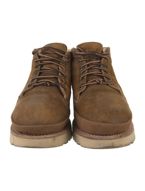 UGG Suede Faux Fur Trim Lace-Up Boots