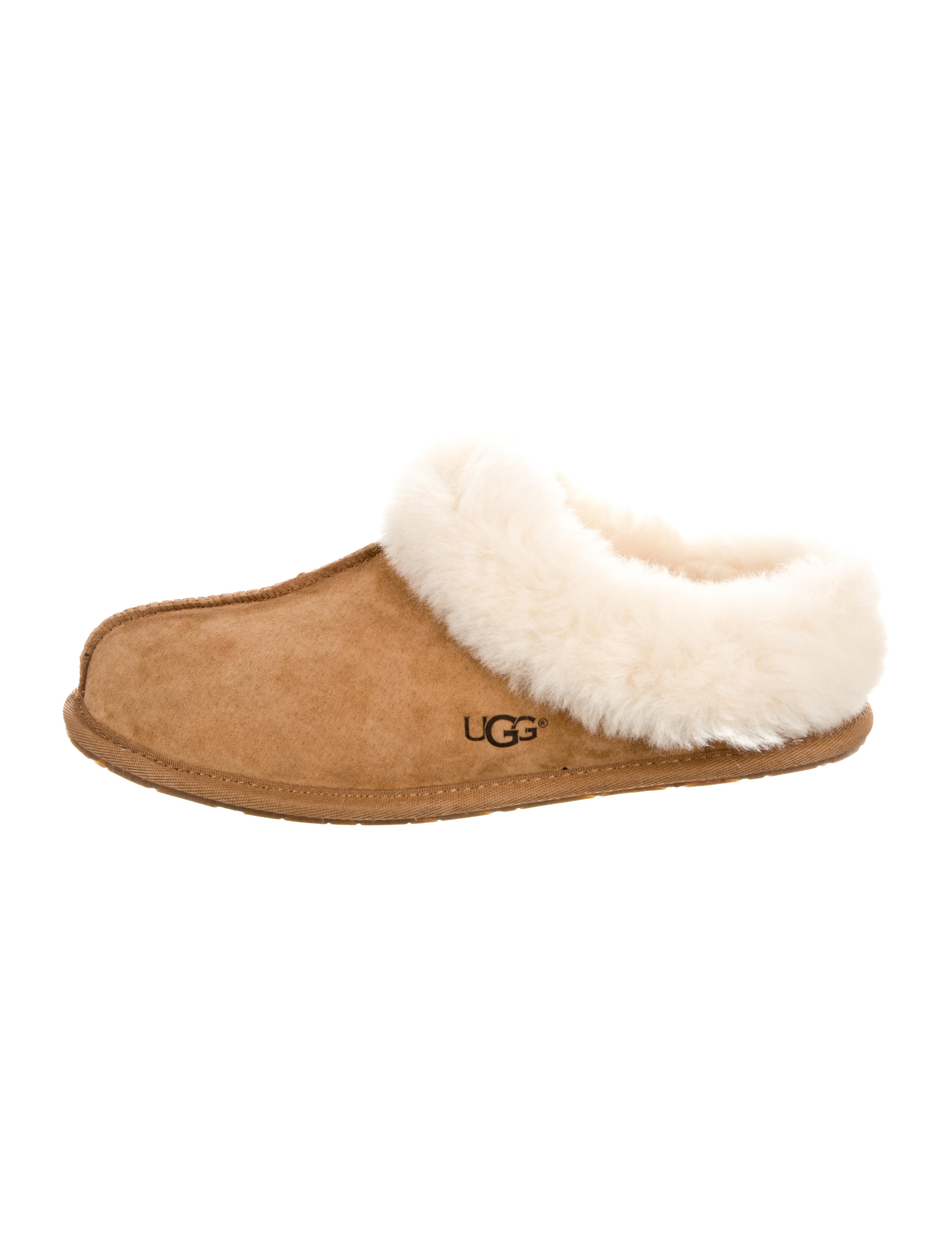 UGG Suede Fur Trim Mules
