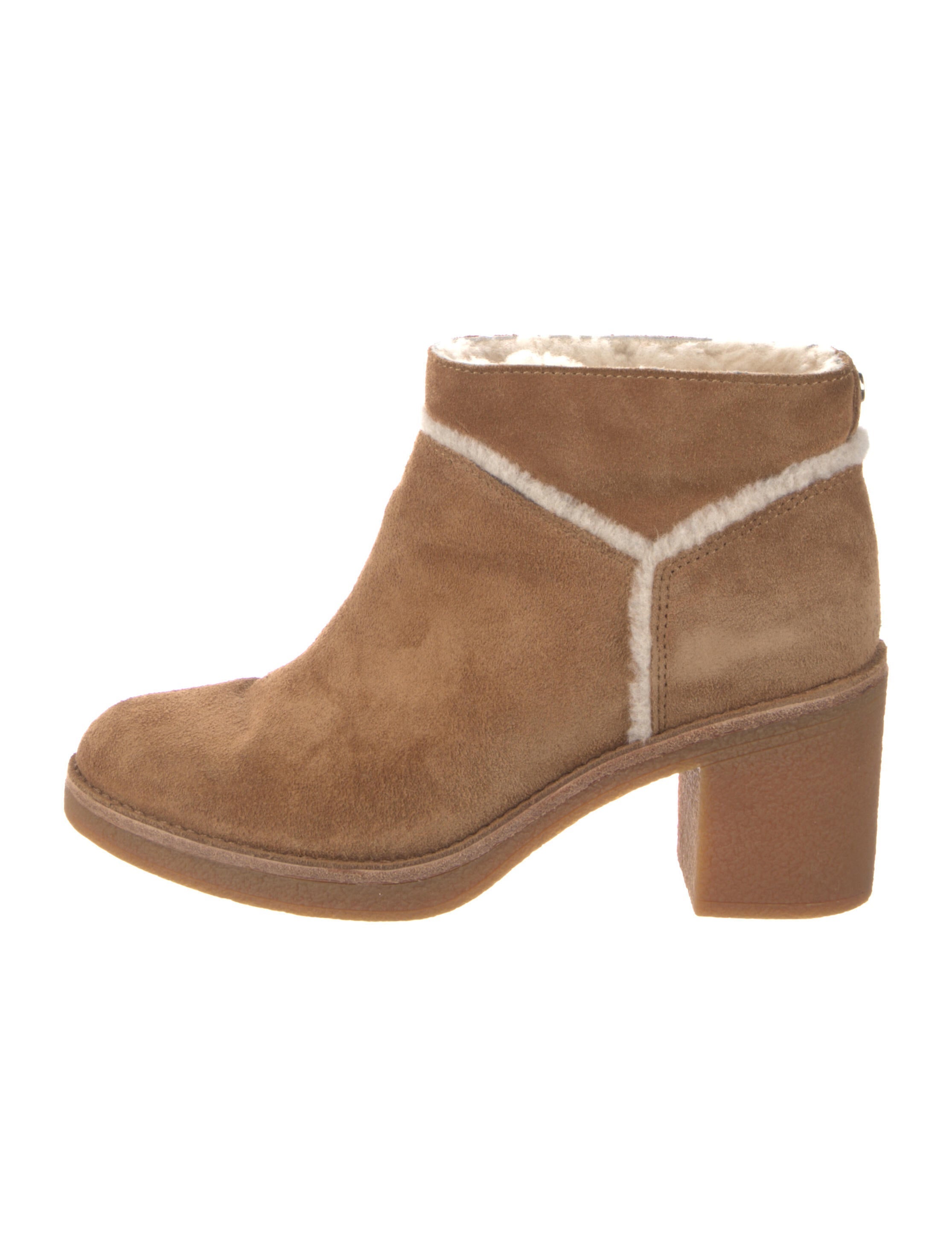 UGG Suede Faux Fur Trim Boots