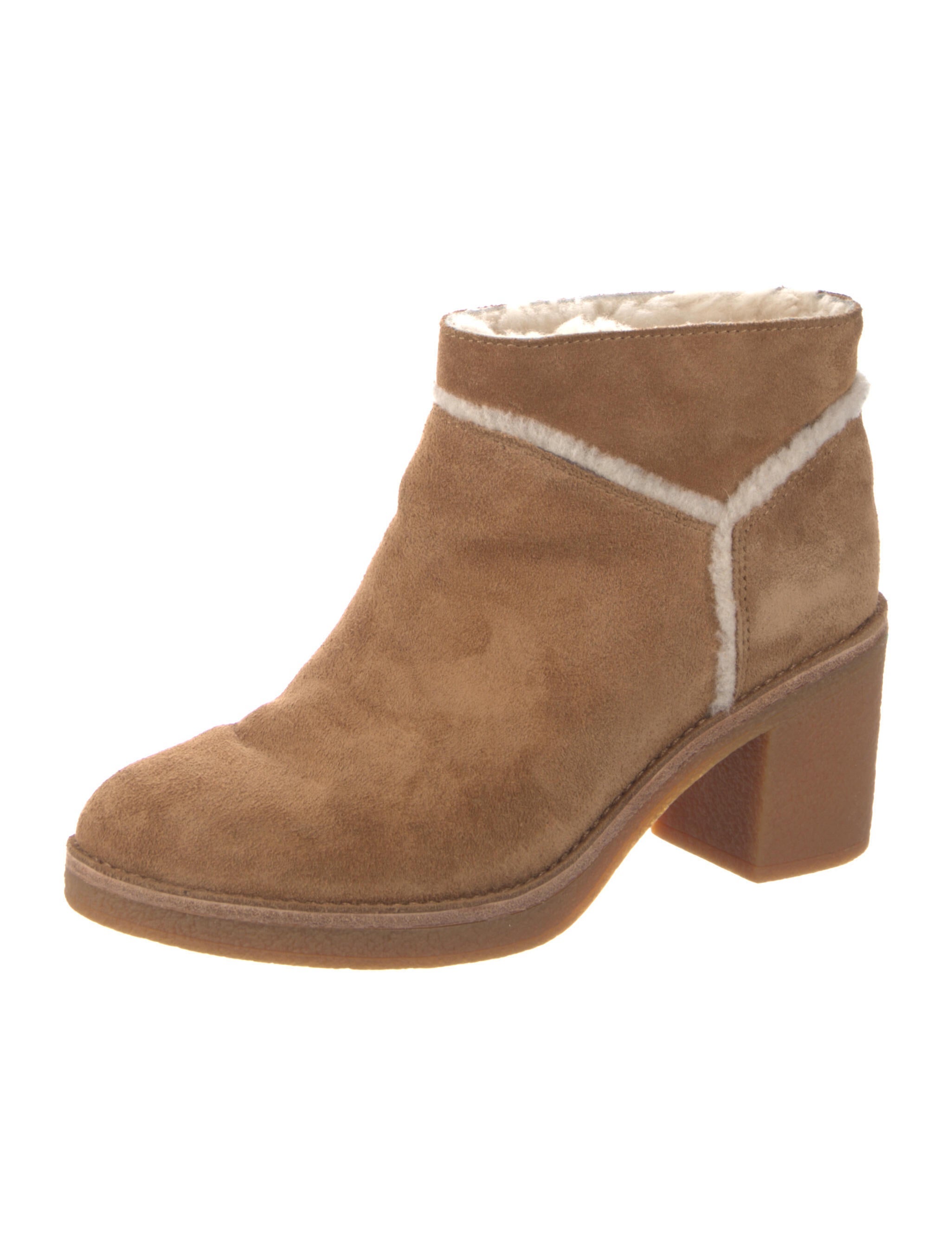 UGG Suede Faux Fur Trim Boots