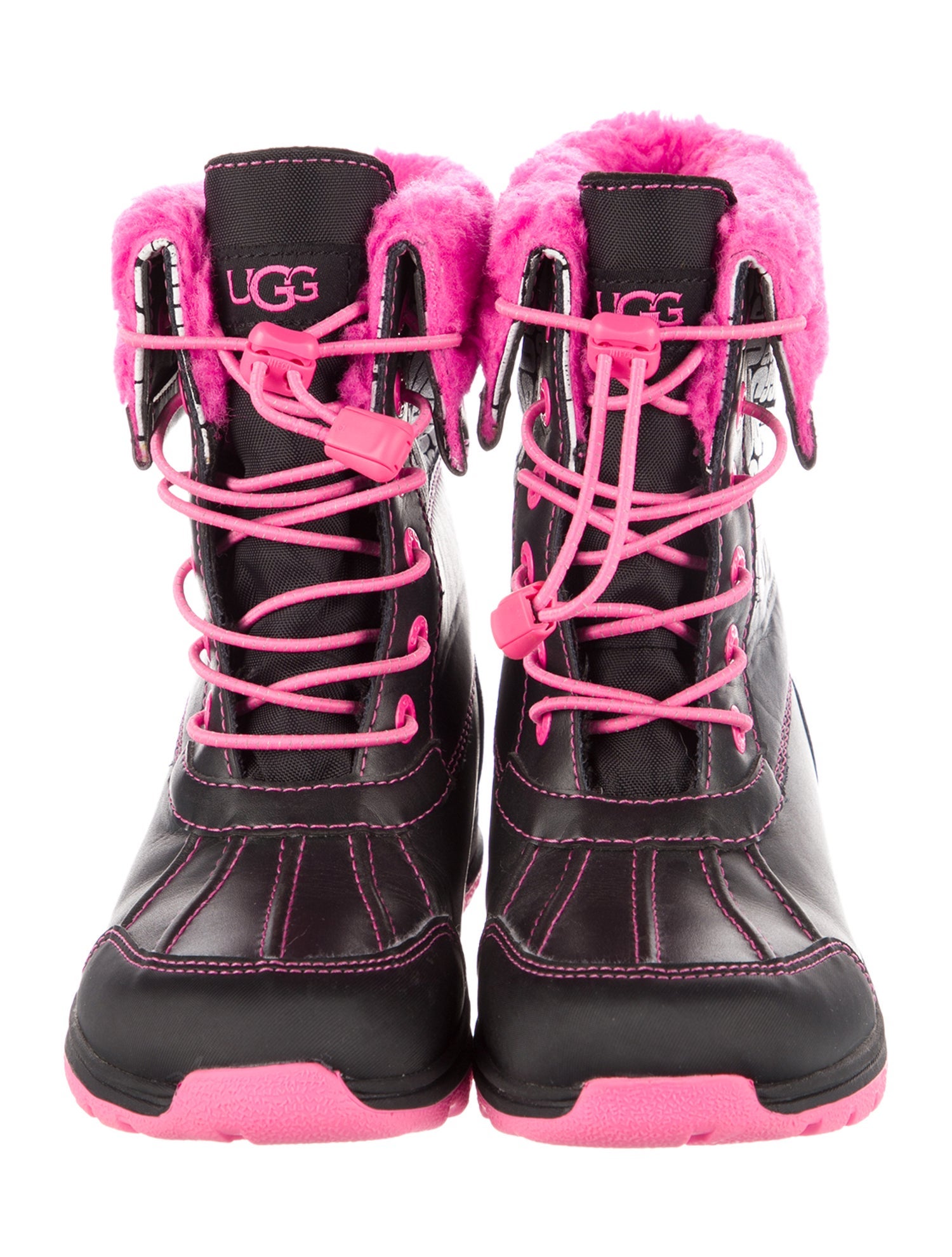 UGG kid girls' black and pink boots