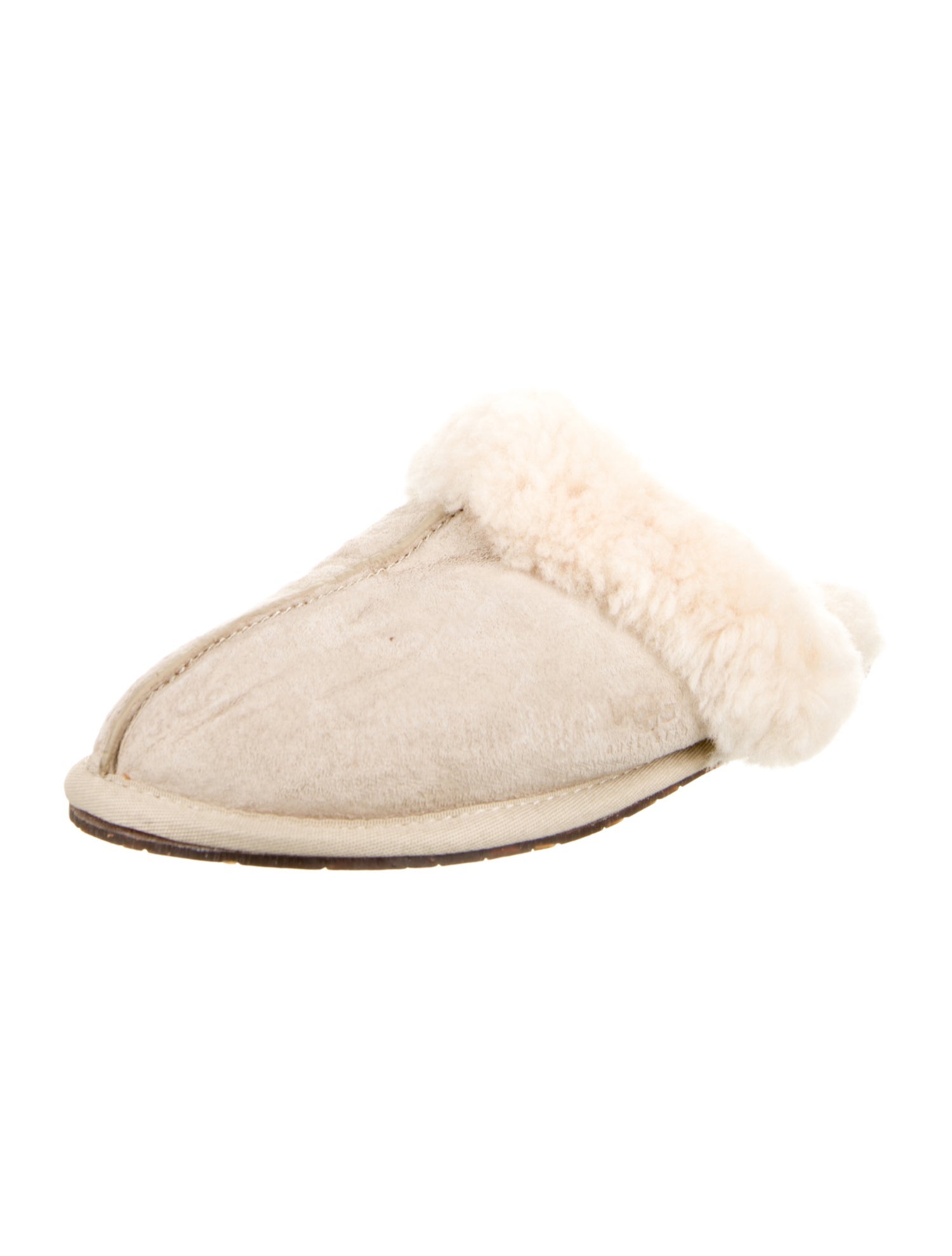 UGG Suede Fur Trim Mules