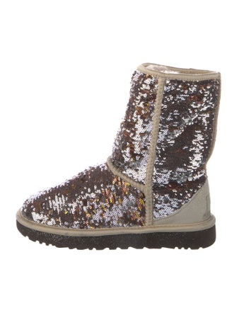 UGG Sequins Colorblock Pattern Combat Boots