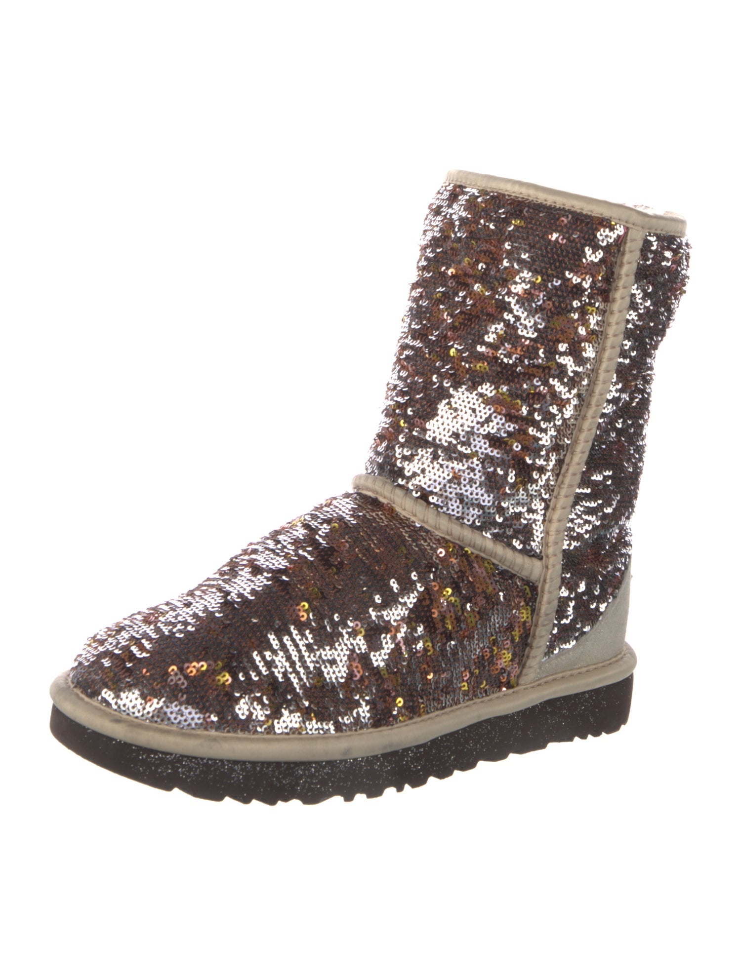 UGG Sequins Colorblock Pattern Combat Boots