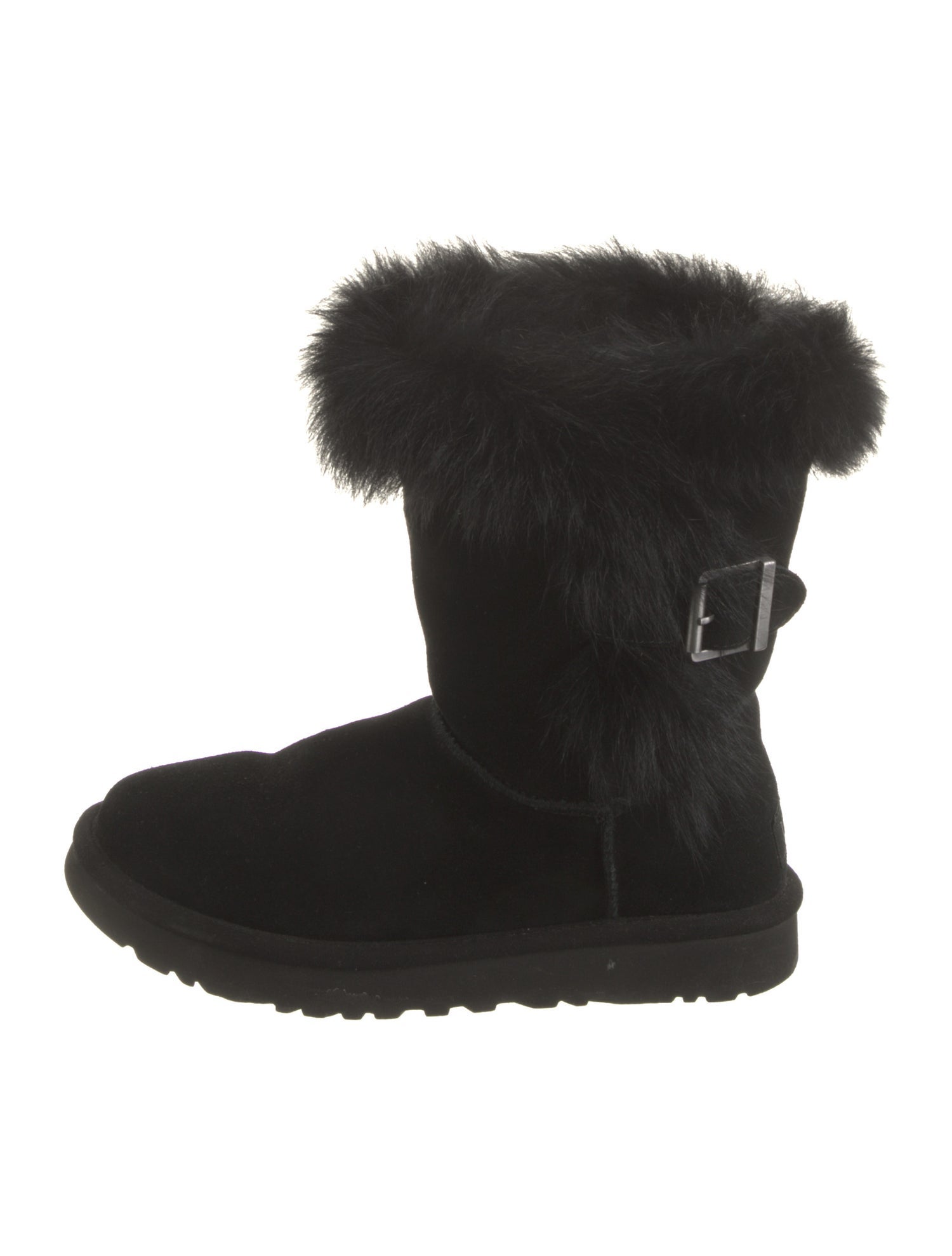 UGG Suede Faux Fur Trim Boots