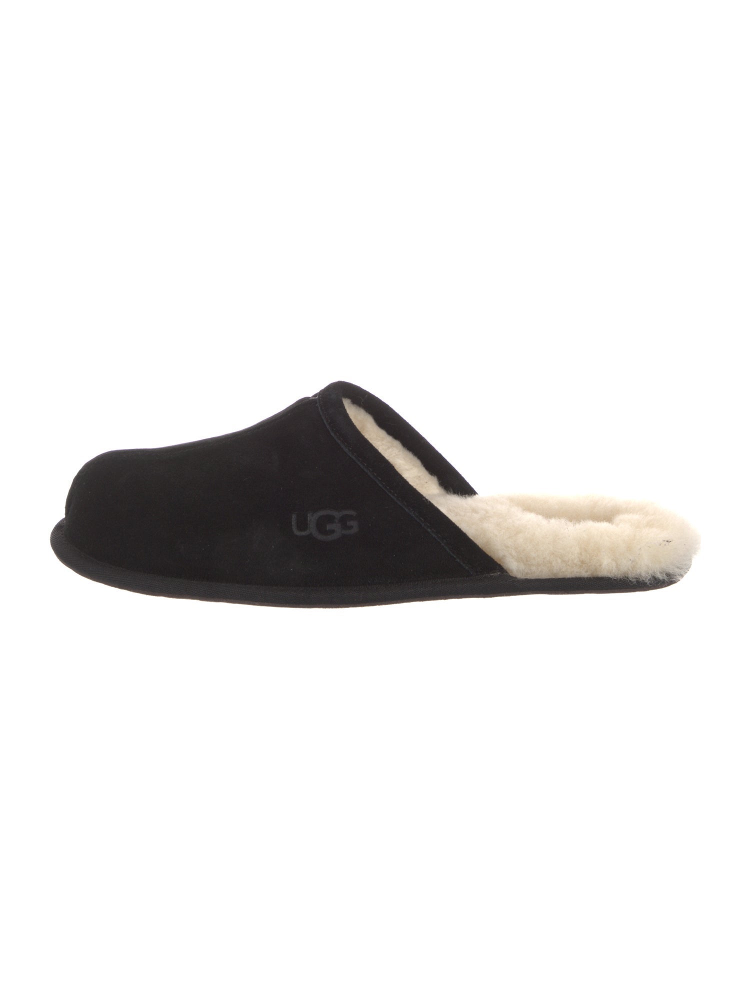 UGG Suede Fur Trim Slippers