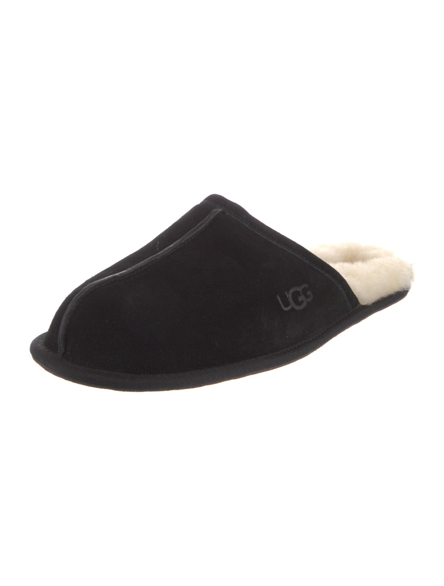 UGG Suede Fur Trim Slippers