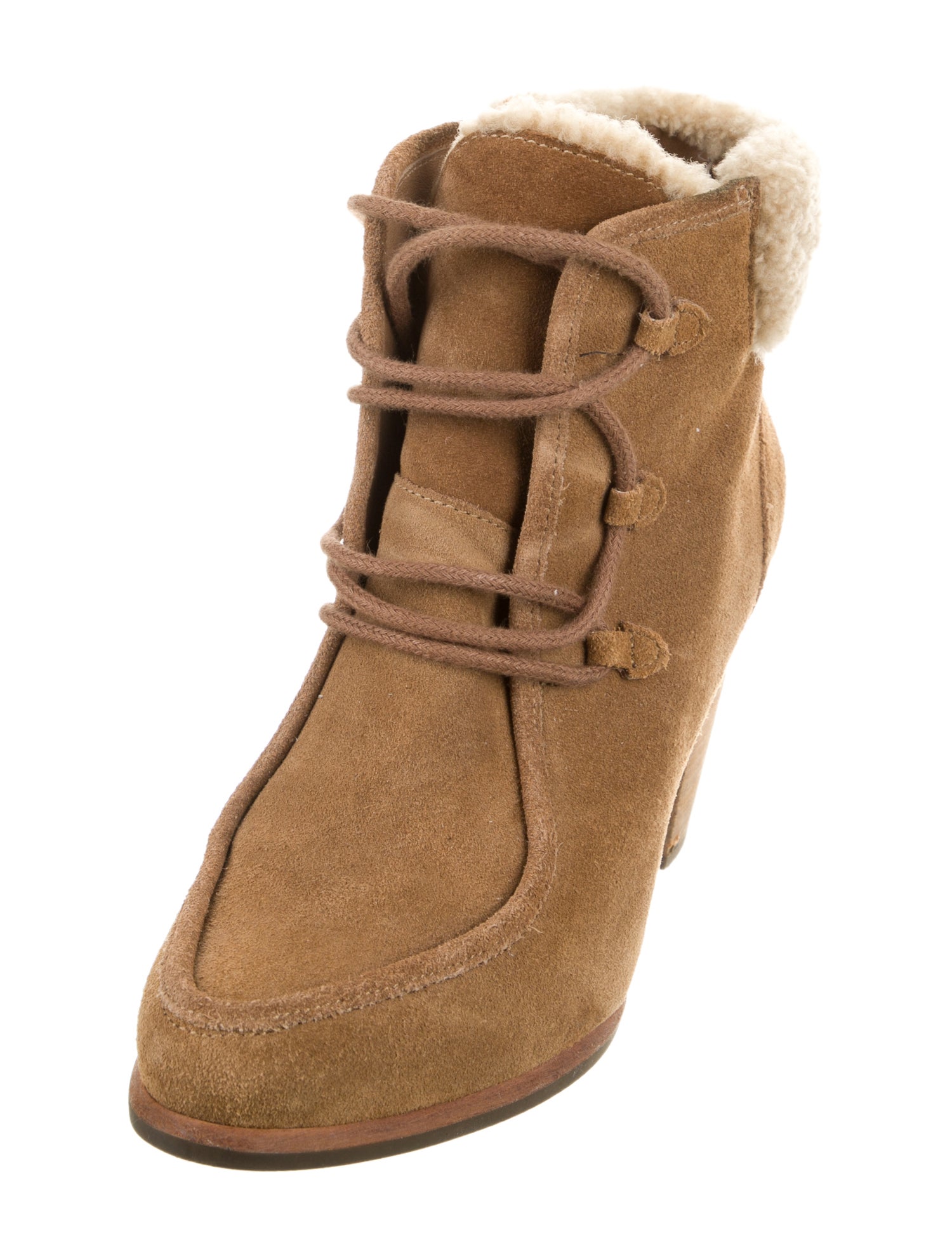 UGG Suede Faux Fur Trim Boots