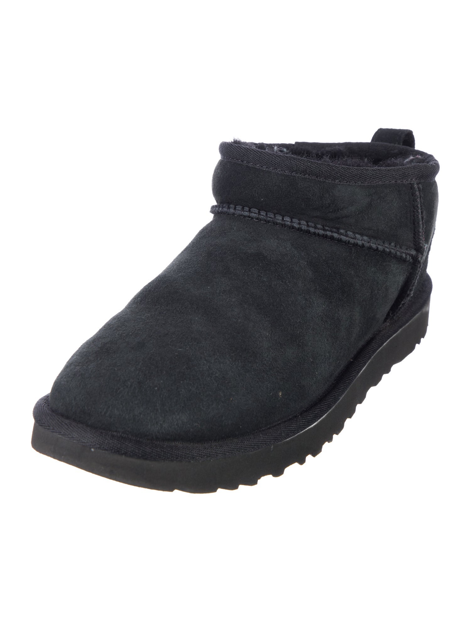 UGG Suede Fur Trim Snow Boots