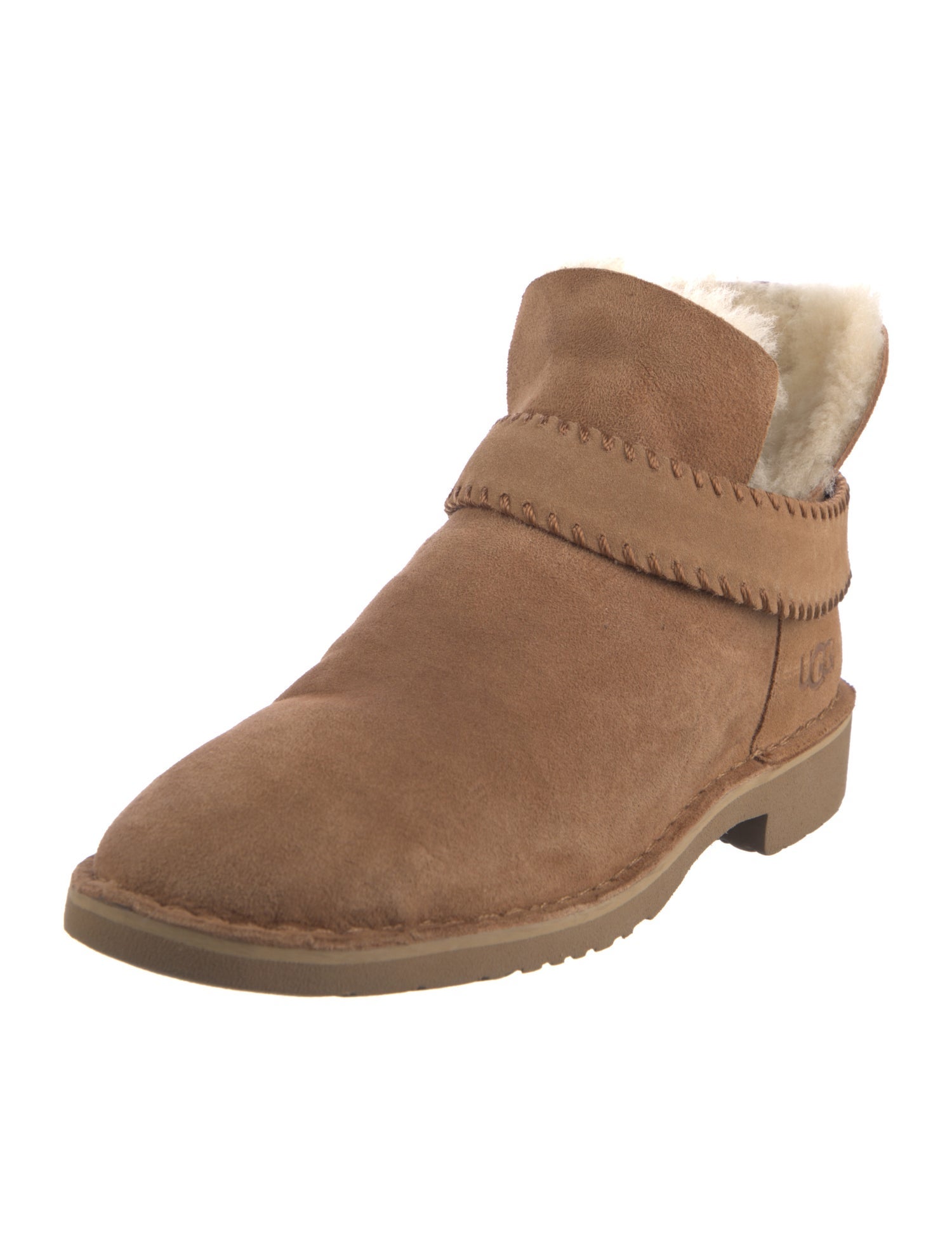 UGG Suede Fur Trim Chelsea Boots