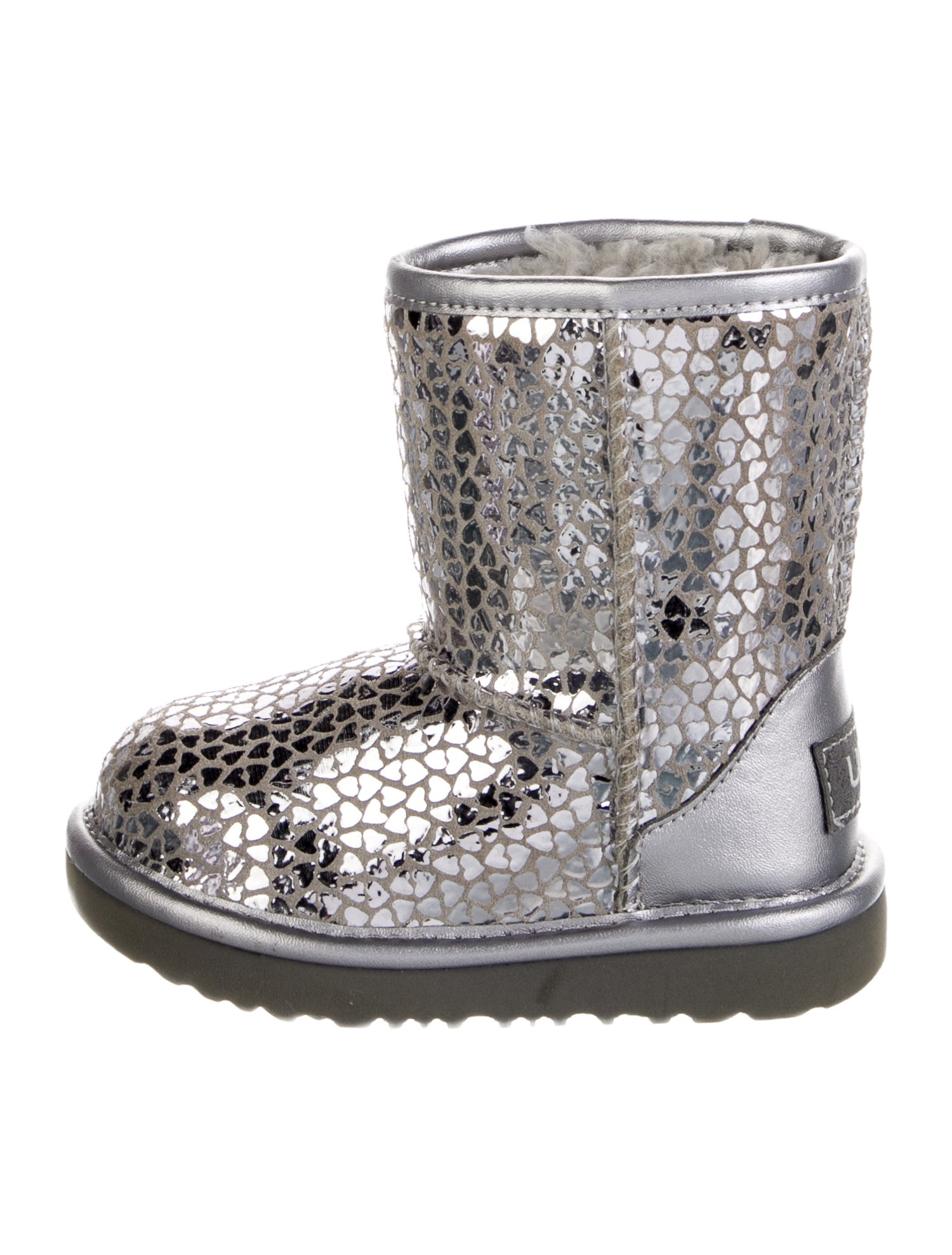 UGG Girls' Metallic Heart Print Boots