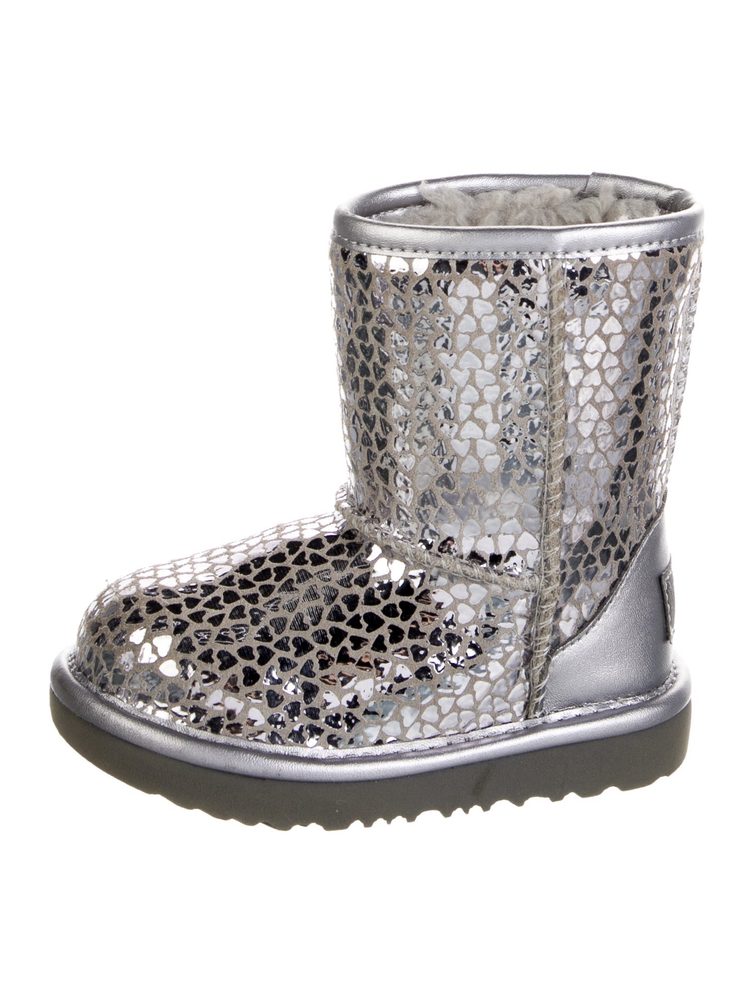 UGG Girls' Metallic Heart Print Boots