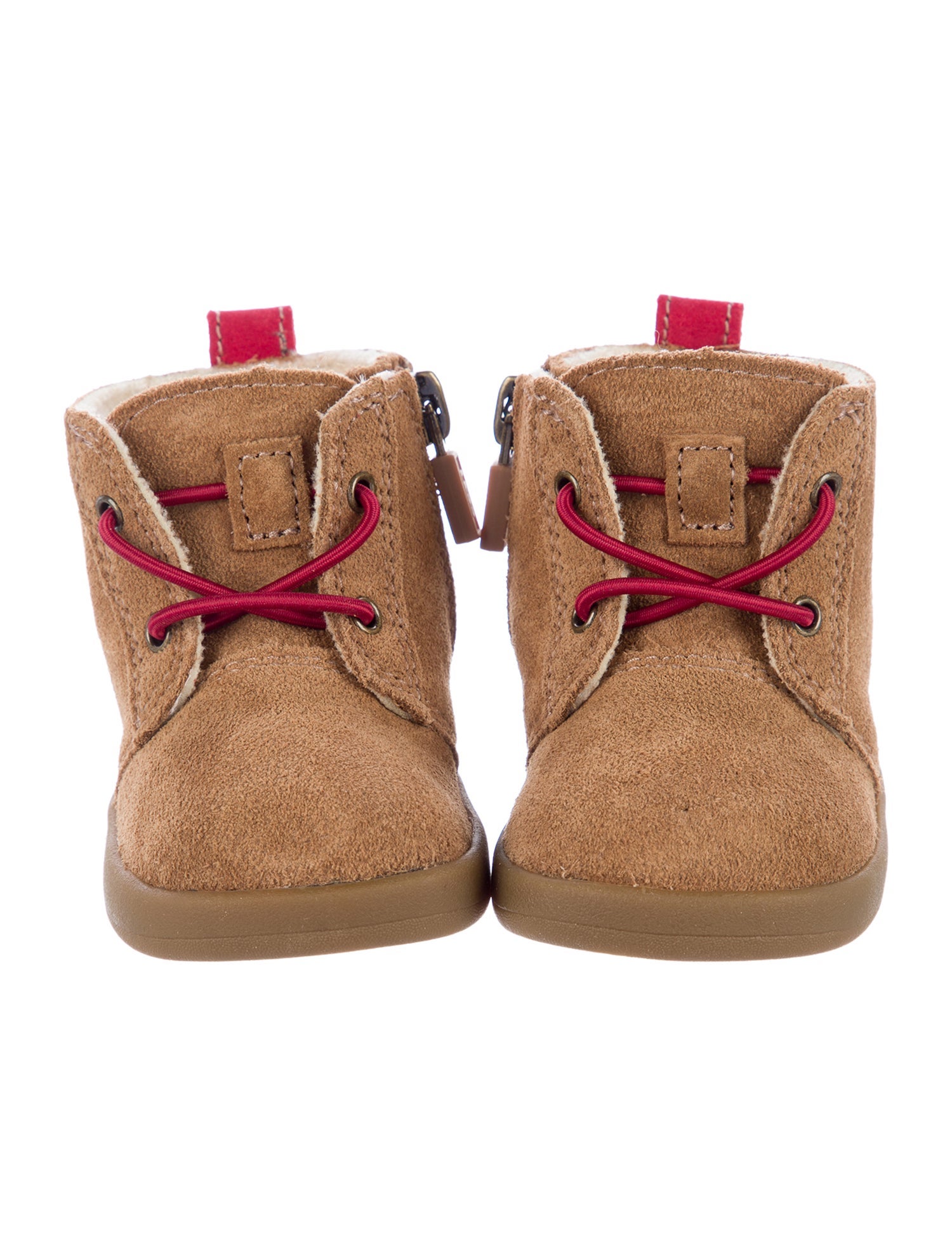 UGG infant boys' brown and red boots