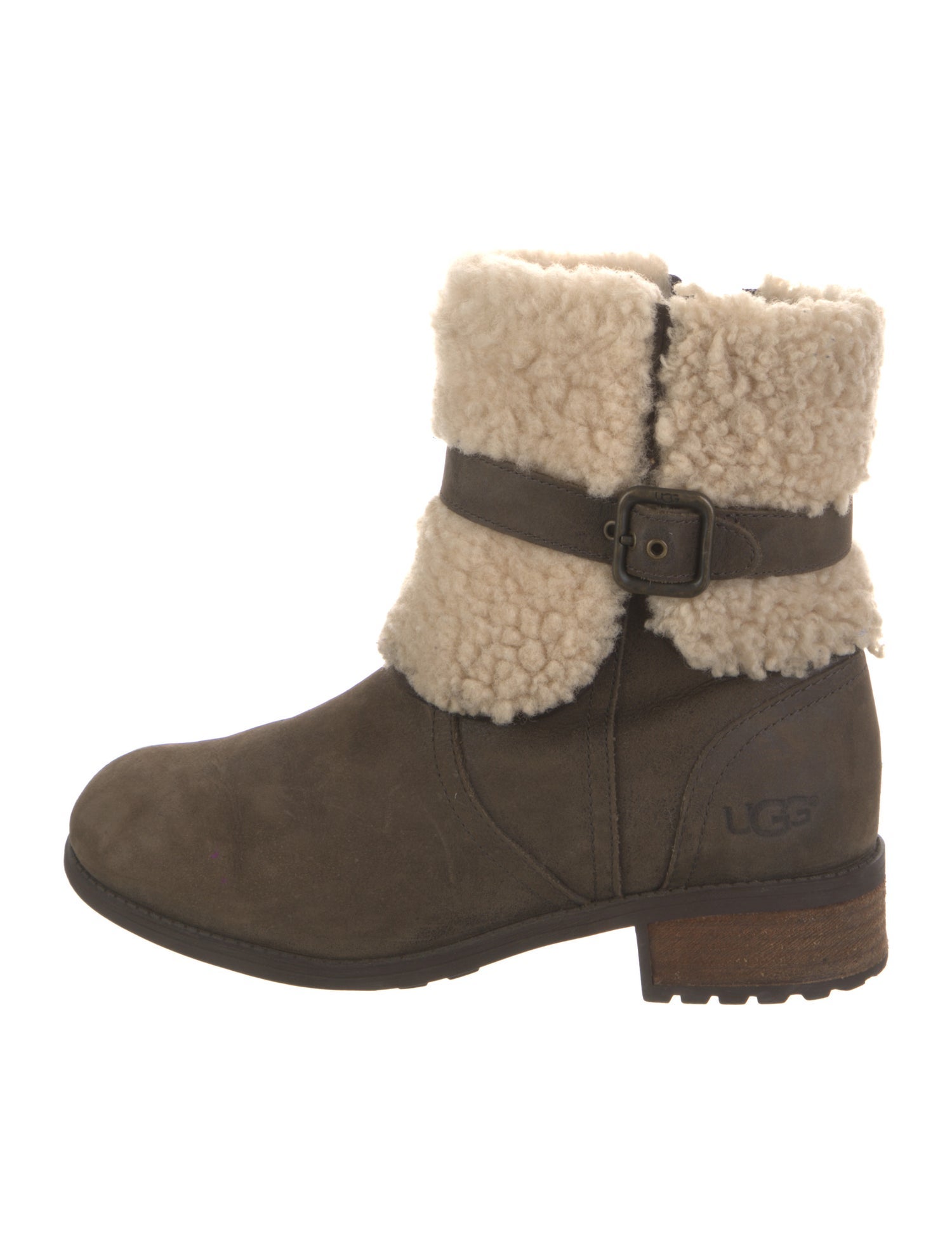 UGG Suede Fur Trim Moto Boots