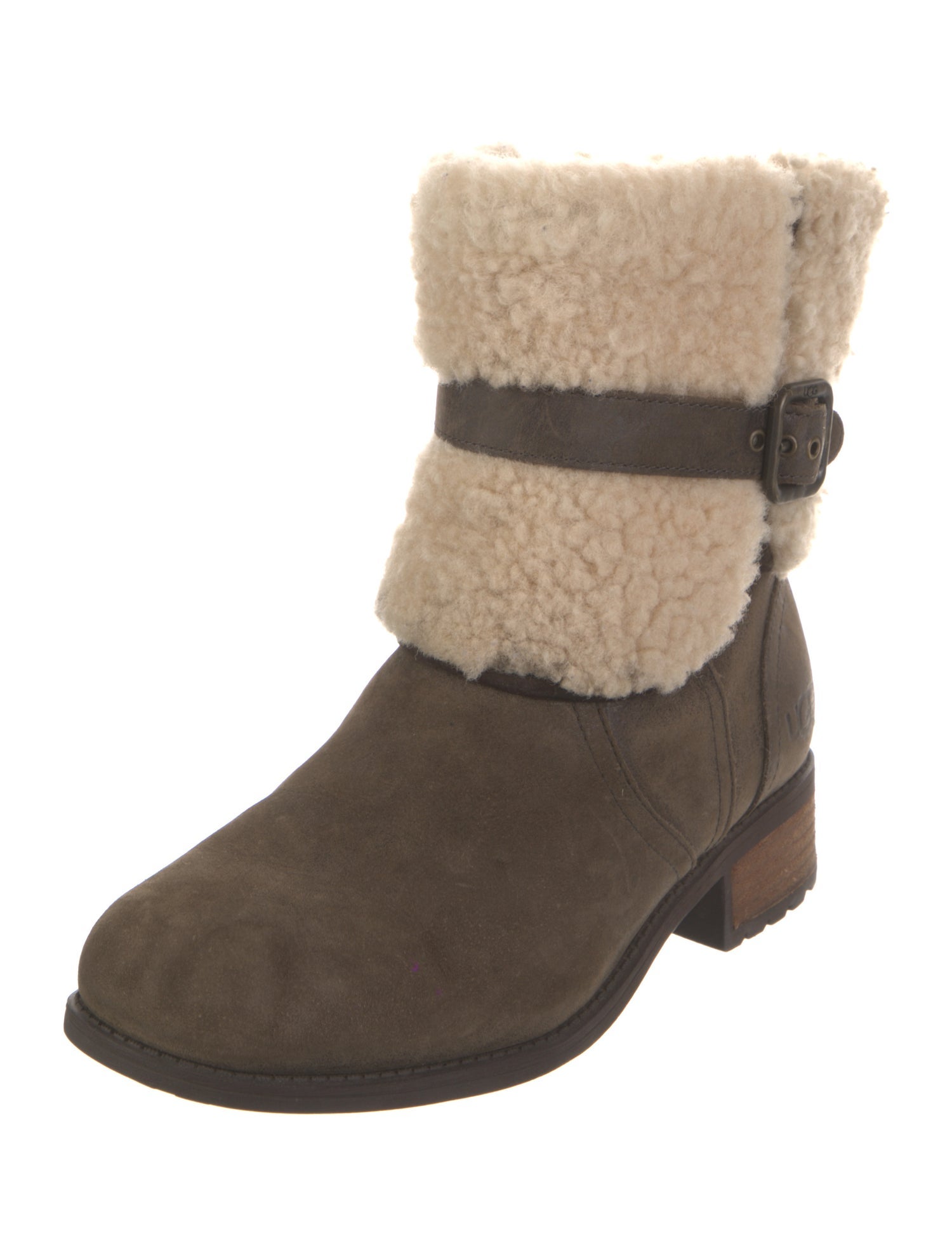UGG Suede Fur Trim Moto Boots