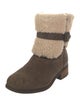 UGG Suede Fur Trim Moto Boots