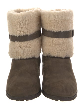 UGG Suede Fur Trim Moto Boots