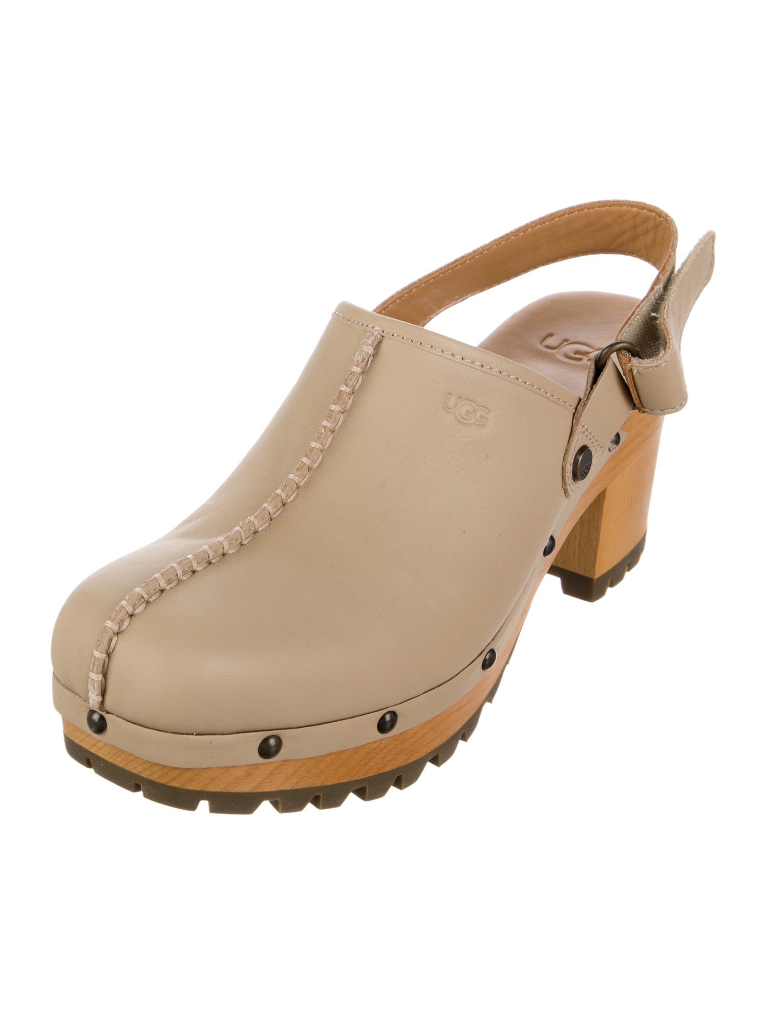 UGG Leather Studded Accents Slingback Pumps