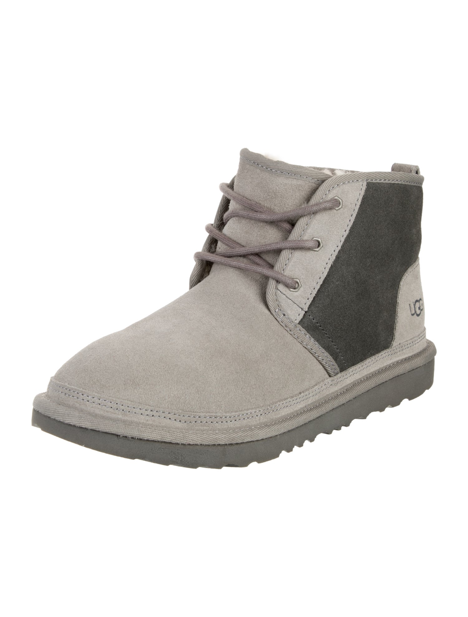UGG Suede Colorblock Pattern Lace-Up Boots