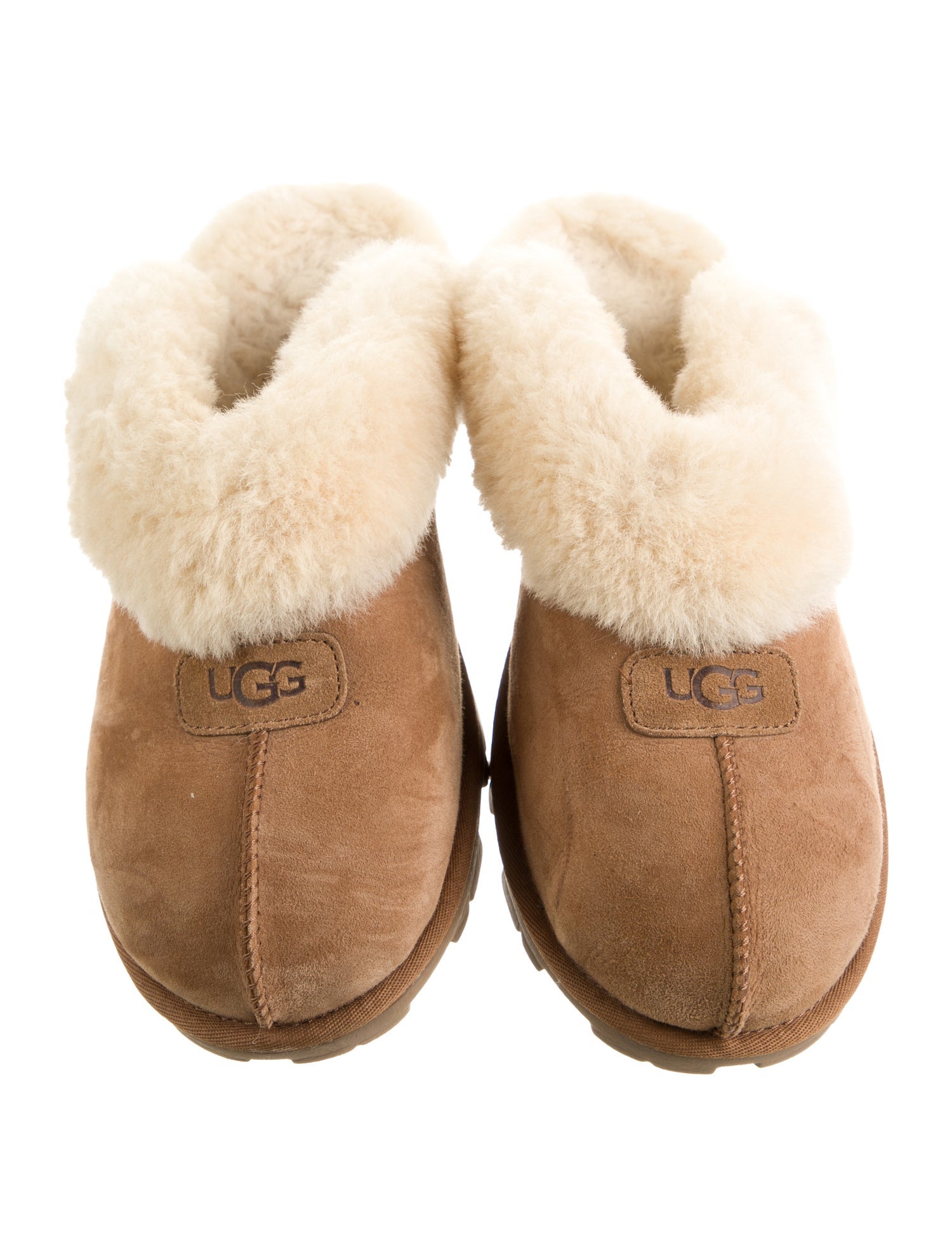 UGG Suede Fur Trim Mules