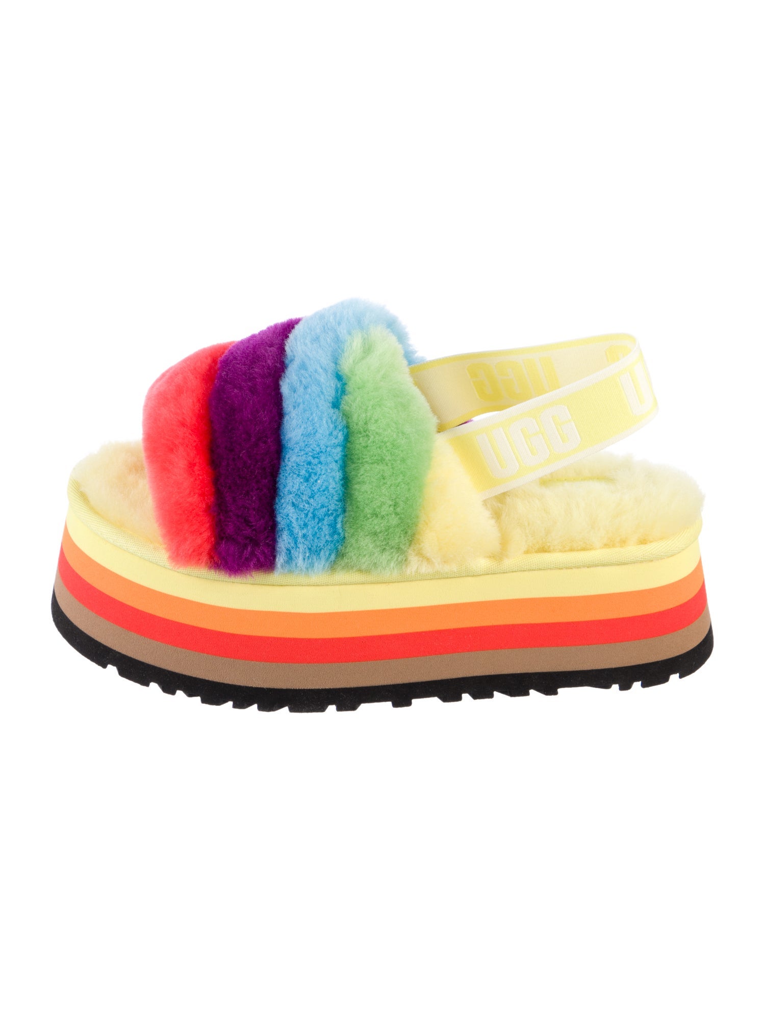 UGG Shearling Colorblock Pattern Flats