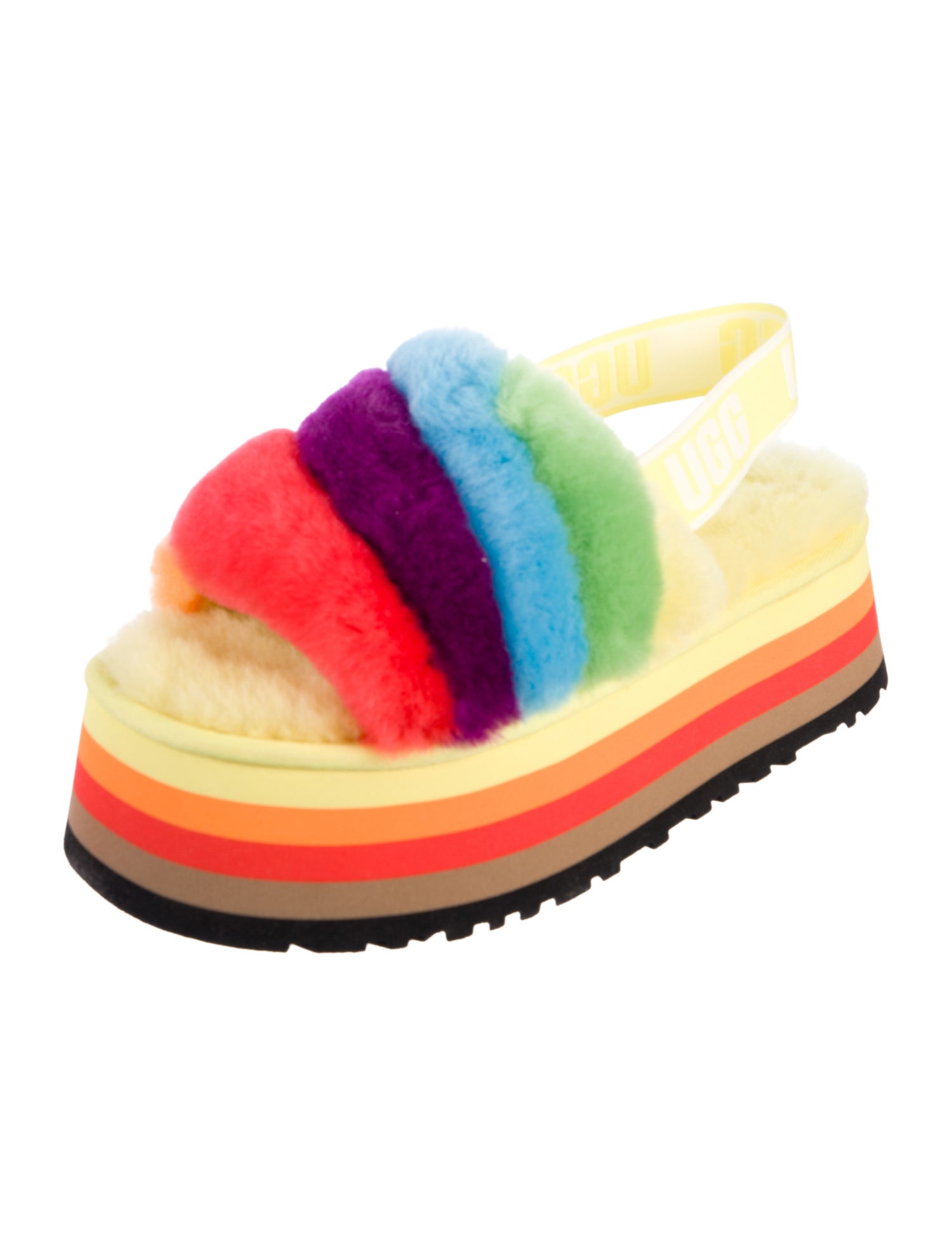UGG Shearling Colorblock Pattern Flats