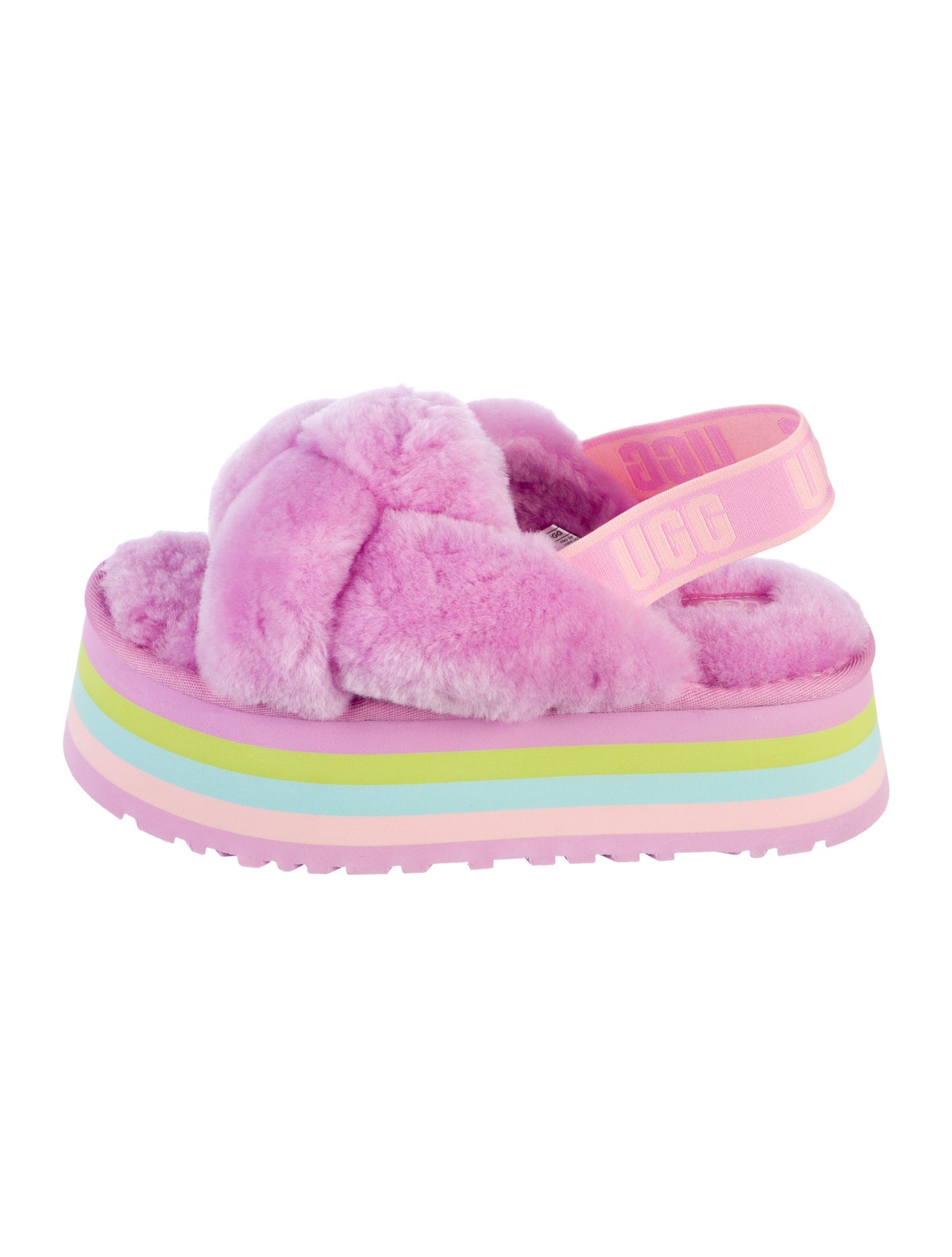 UGG Shearling Printed Slingback Flats