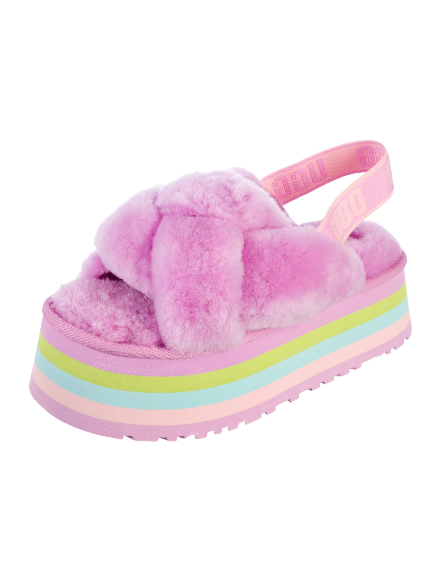 UGG Shearling Printed Slingback Flats