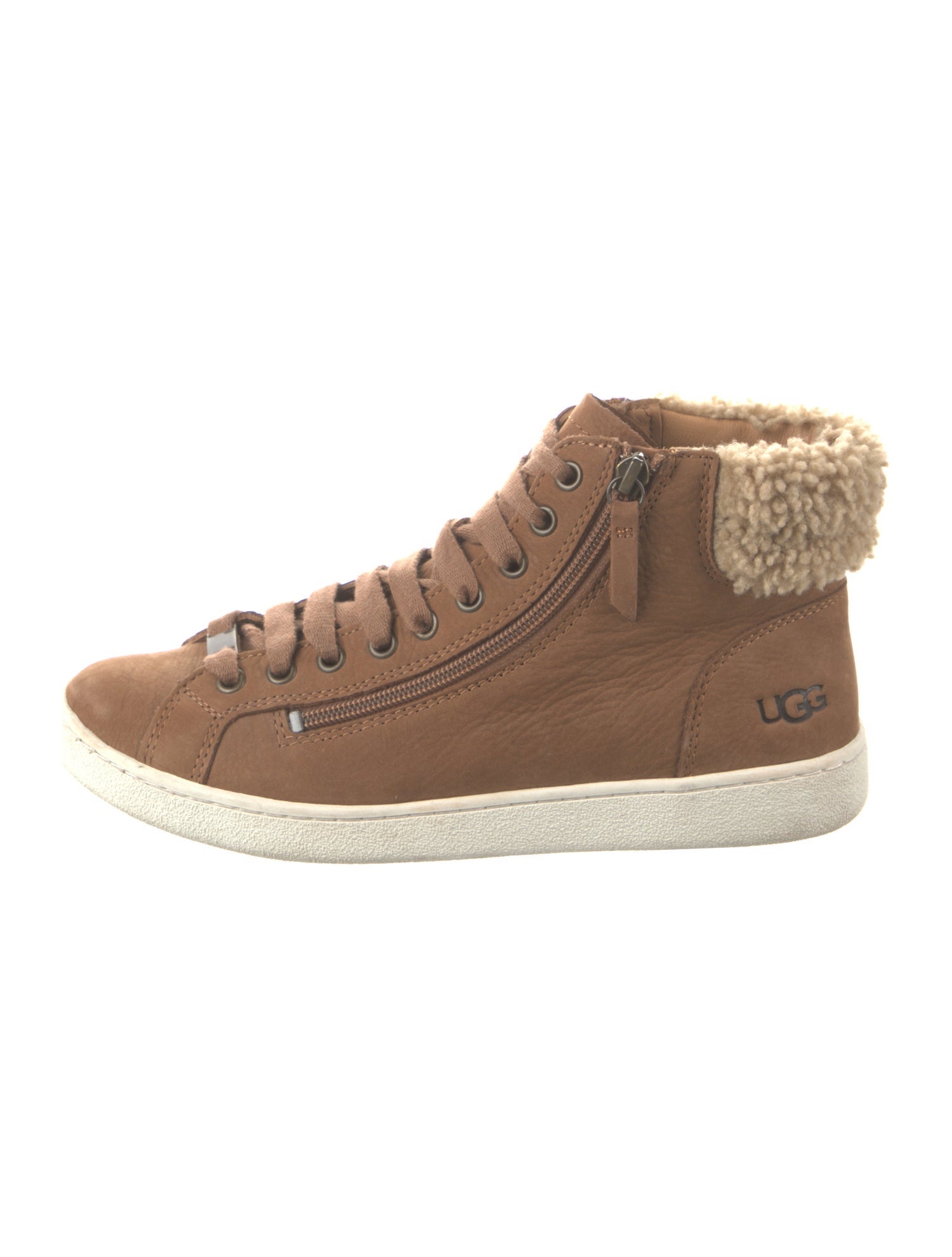 UGG Nubuck Colorblock Pattern Lace-Up Boots