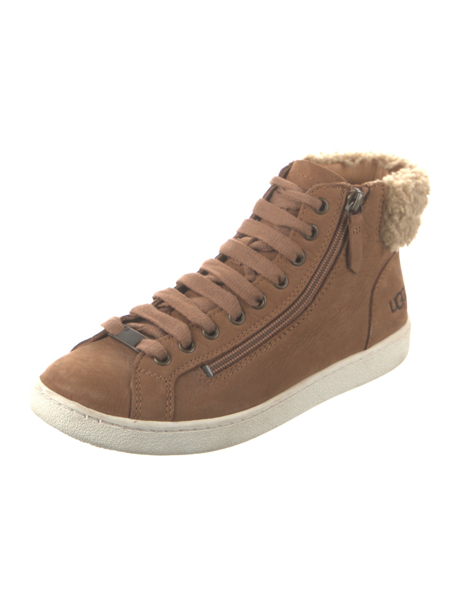 UGG Nubuck Colorblock Pattern Lace-Up Boots