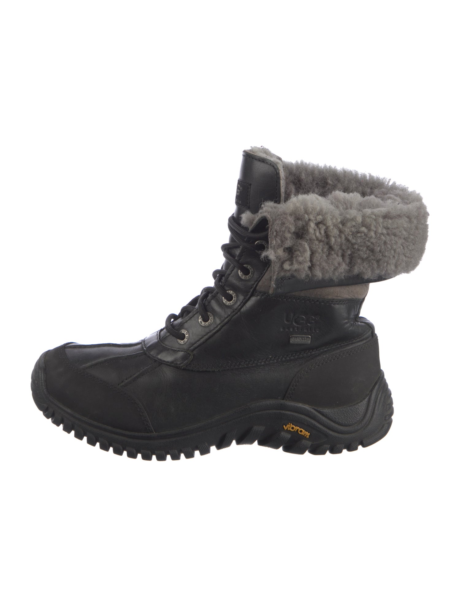 UGG Leather Colorblock Pattern Combat Boots