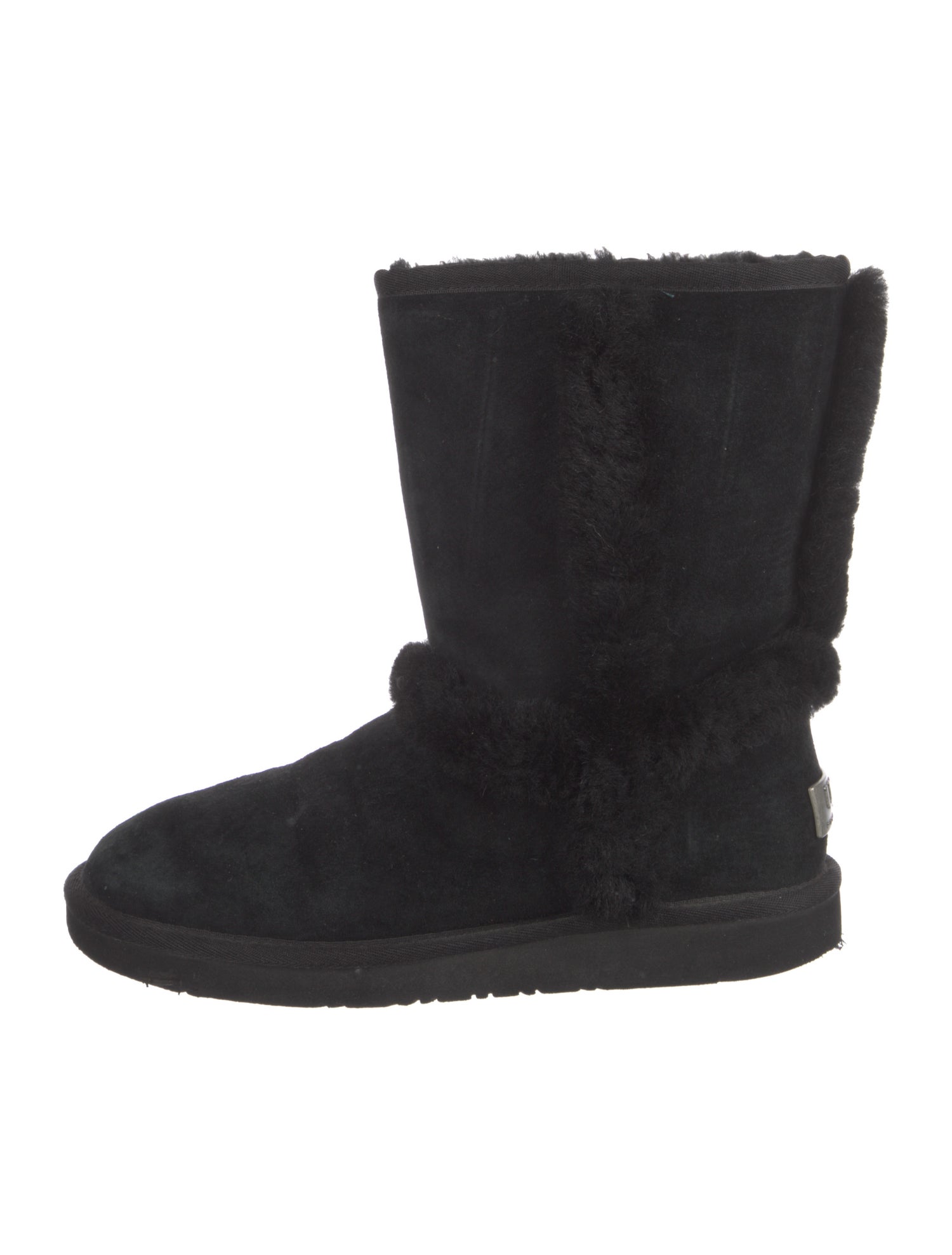 UGG Suede Fur Trim Boots