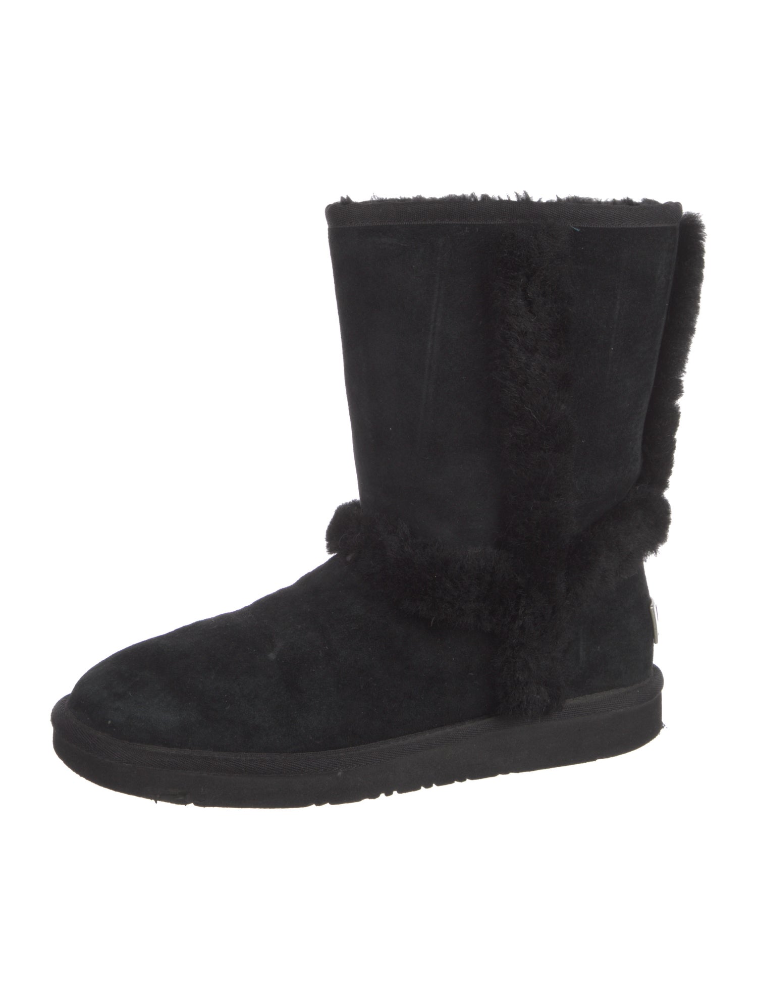 UGG Suede Fur Trim Boots