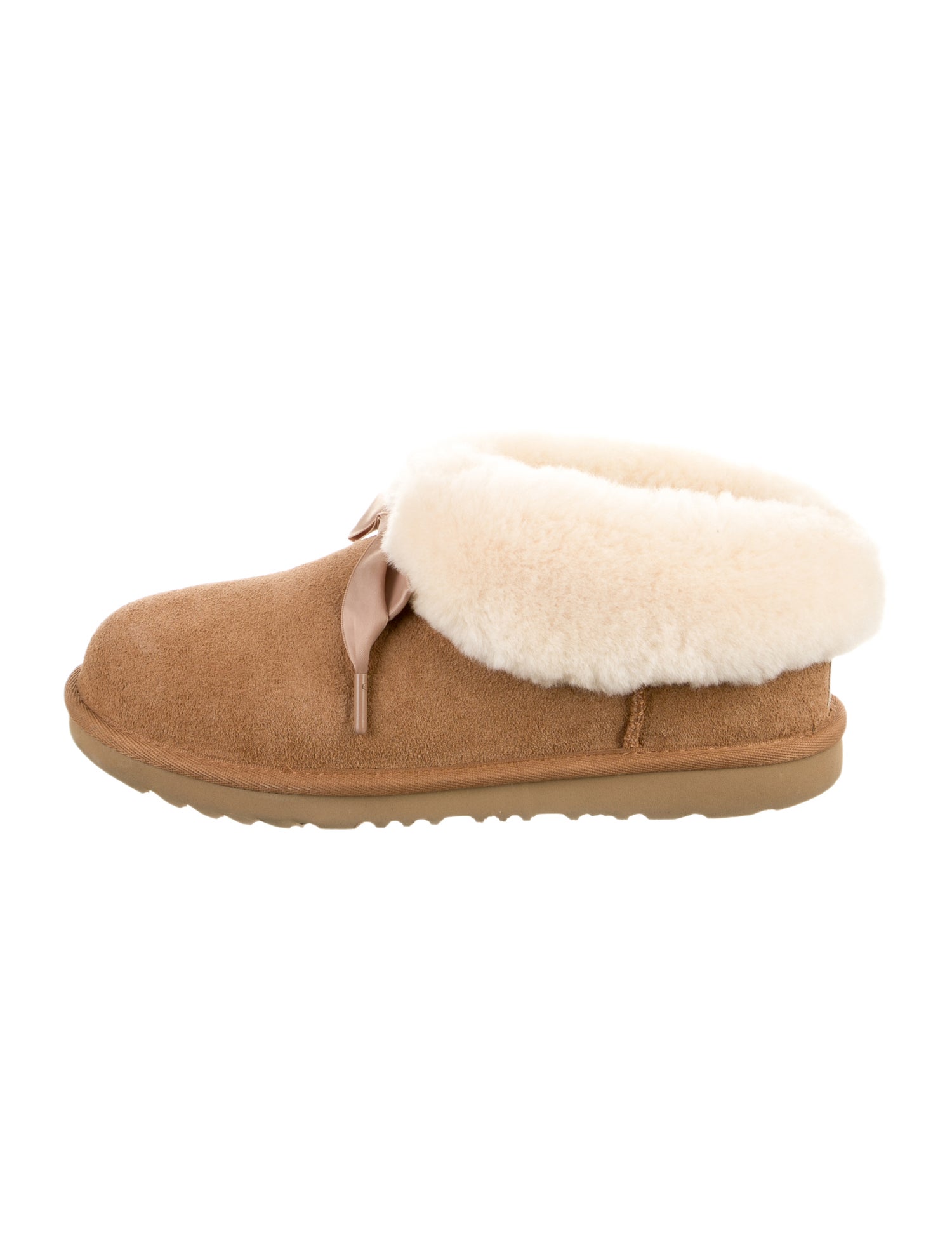 UGG Suede Fur Trim Mules